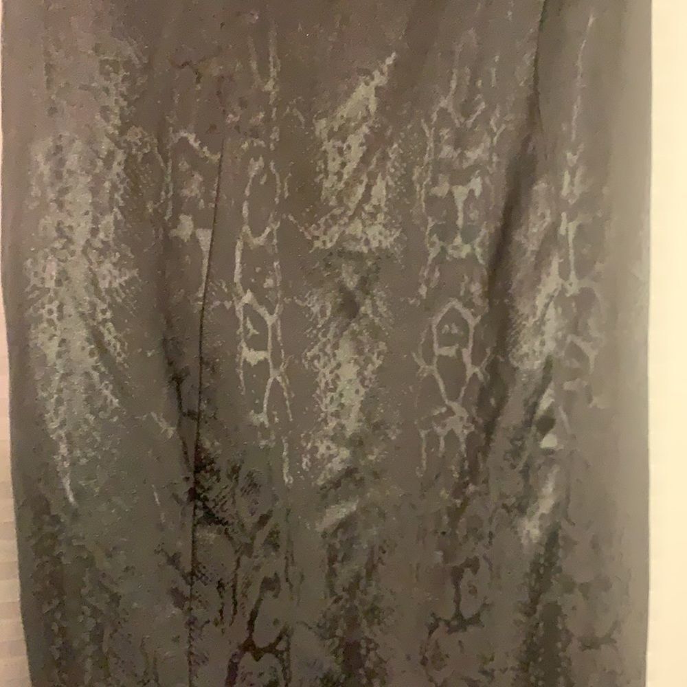 Black Strappy Burnt Look Snake Print Dress 10 Petite - Picture 2 of 7